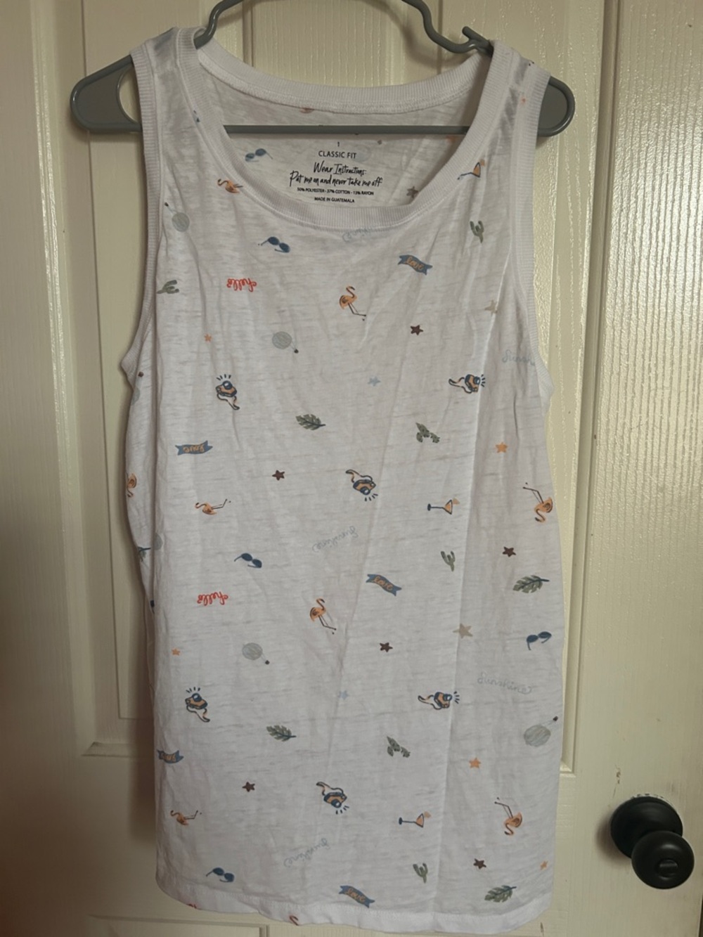 Torrid Summertime Print Crew Tank Vintage Burnout Lightweight White - Picture 6 of 6